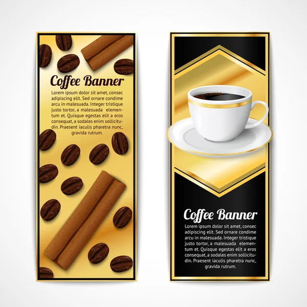 Kávé bannerek függőleges — Stock Vector
