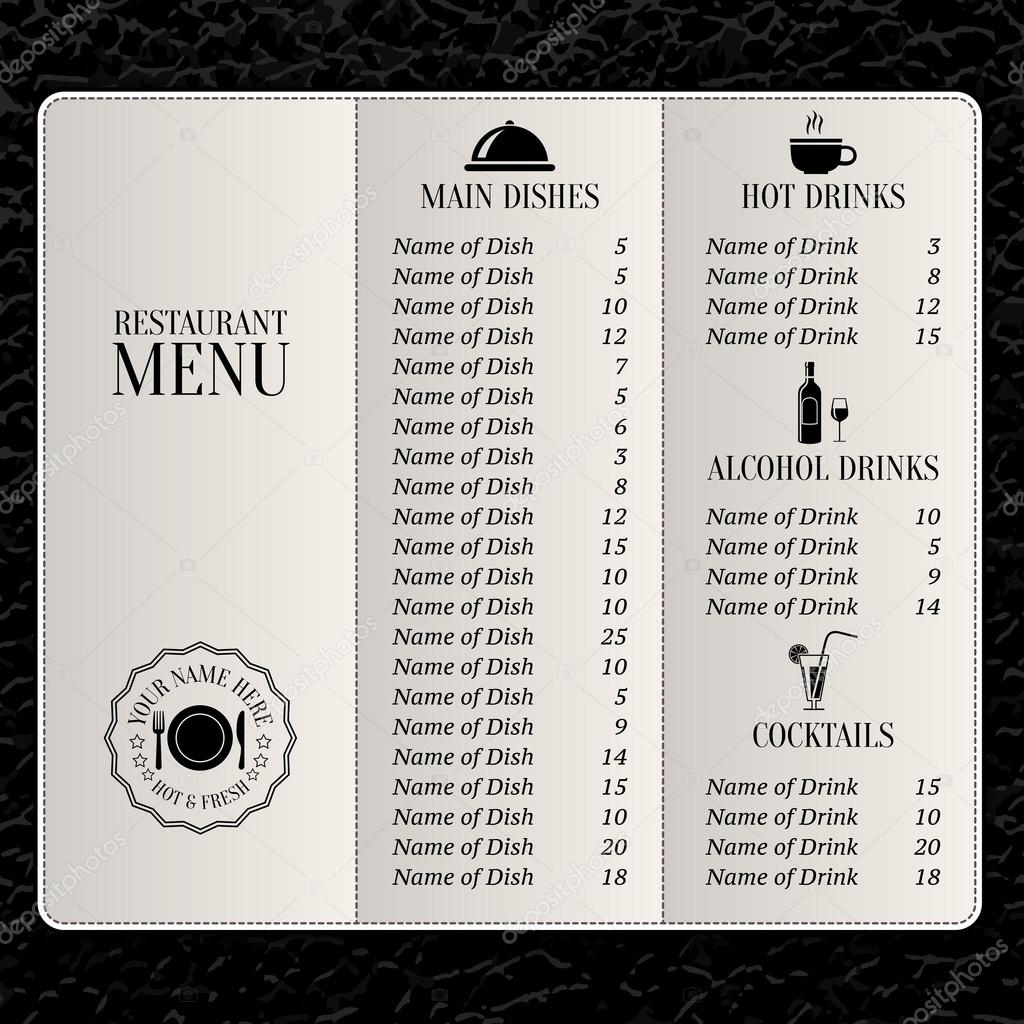 Restaurant menu template