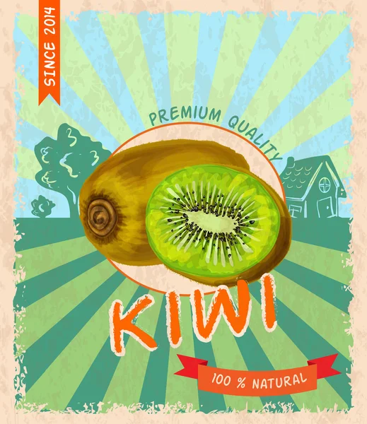 Kiwi retro affisch — Stock vektor