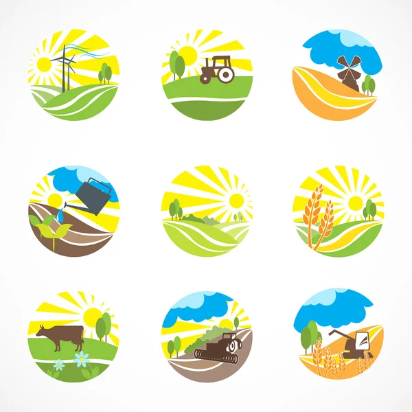 Landbouw icons set — Stockvector