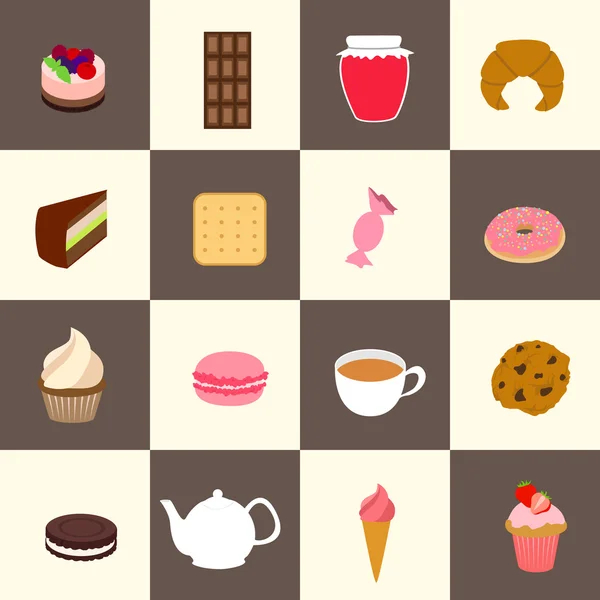 Sweets icons set — Stock Vector