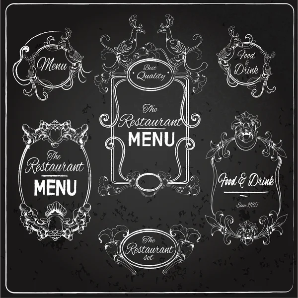 Restoran etiketlerinin yazı tahtası — Stok Vektör