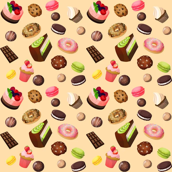 Sweets seamless background — Stock Vector