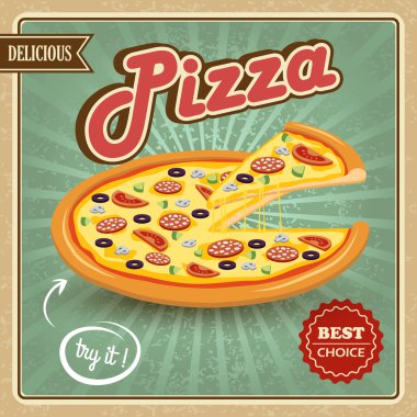 Pizza retro poster