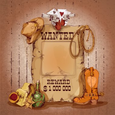 Wild west poster clipart