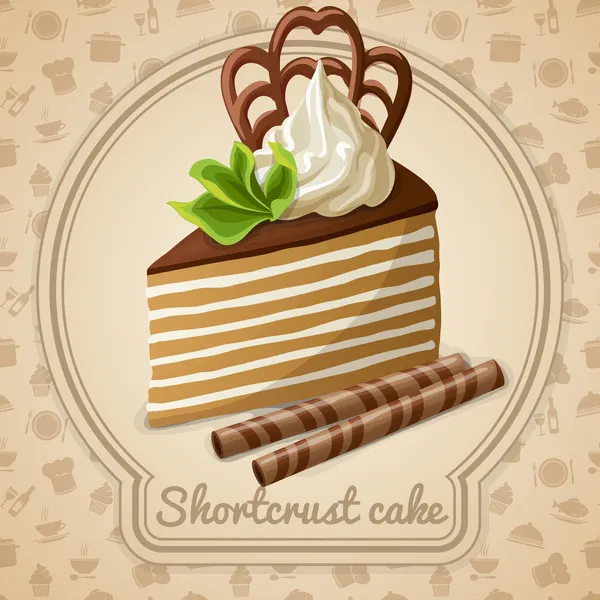 Shortcrust cake label — Stock Vector