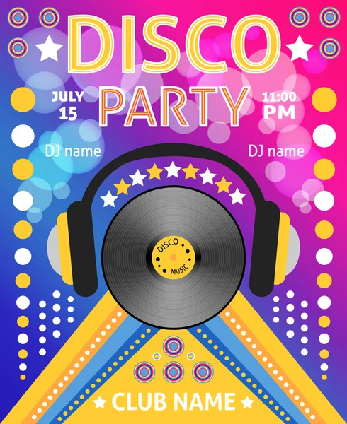 Cartel de fiesta Disco — Vector de stock