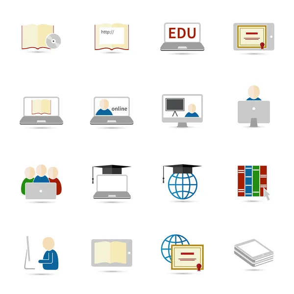 Online Education Icon Flat — Stock Vector