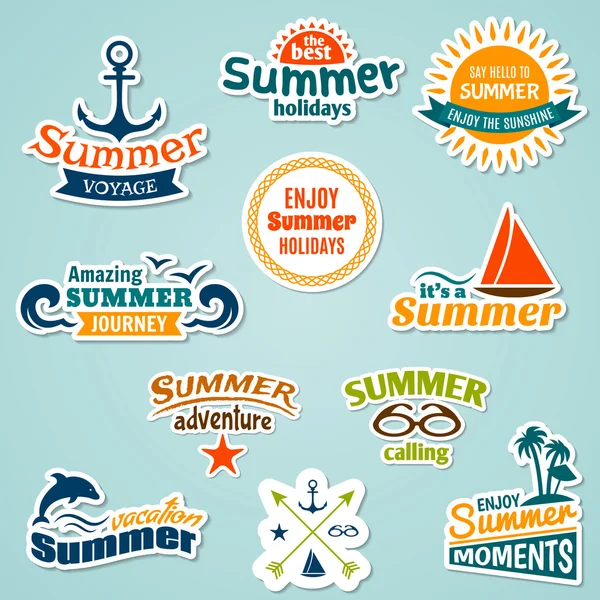 Zomer element sticker — Stockvector