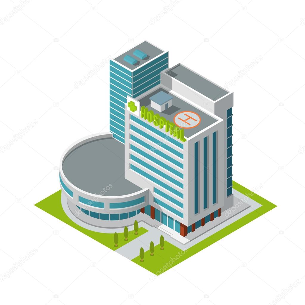 Hospital building isometric