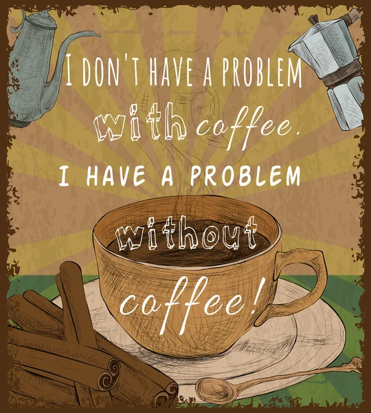 Retro coffee cup poster — Stock Vector