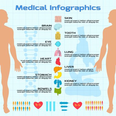 tıbbi Infographic düz