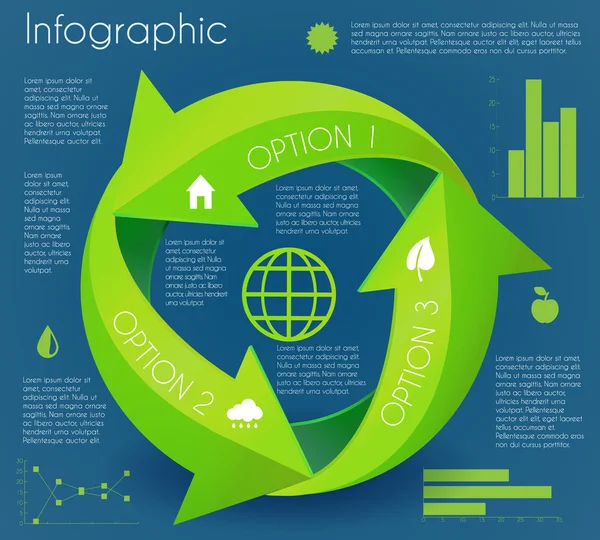 Βέλος infographic κύκλο eco — Διανυσματικό Αρχείο