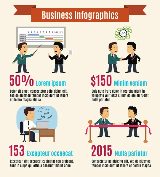 Set infografico aziendale — Vettoriale Stock