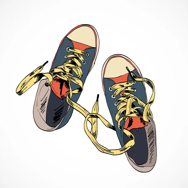 Dibujo de zapatos de goma de colores — Archivo Imágenes Vectoriales