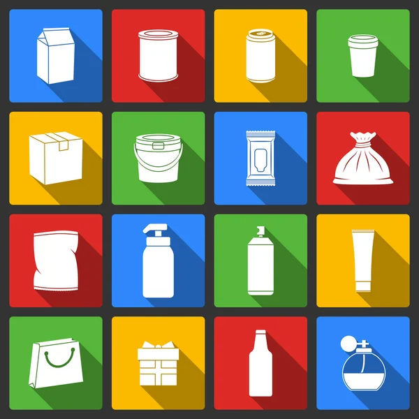 Pack Container Icons — Stock Vector