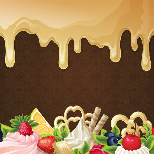 Caramel sweets background