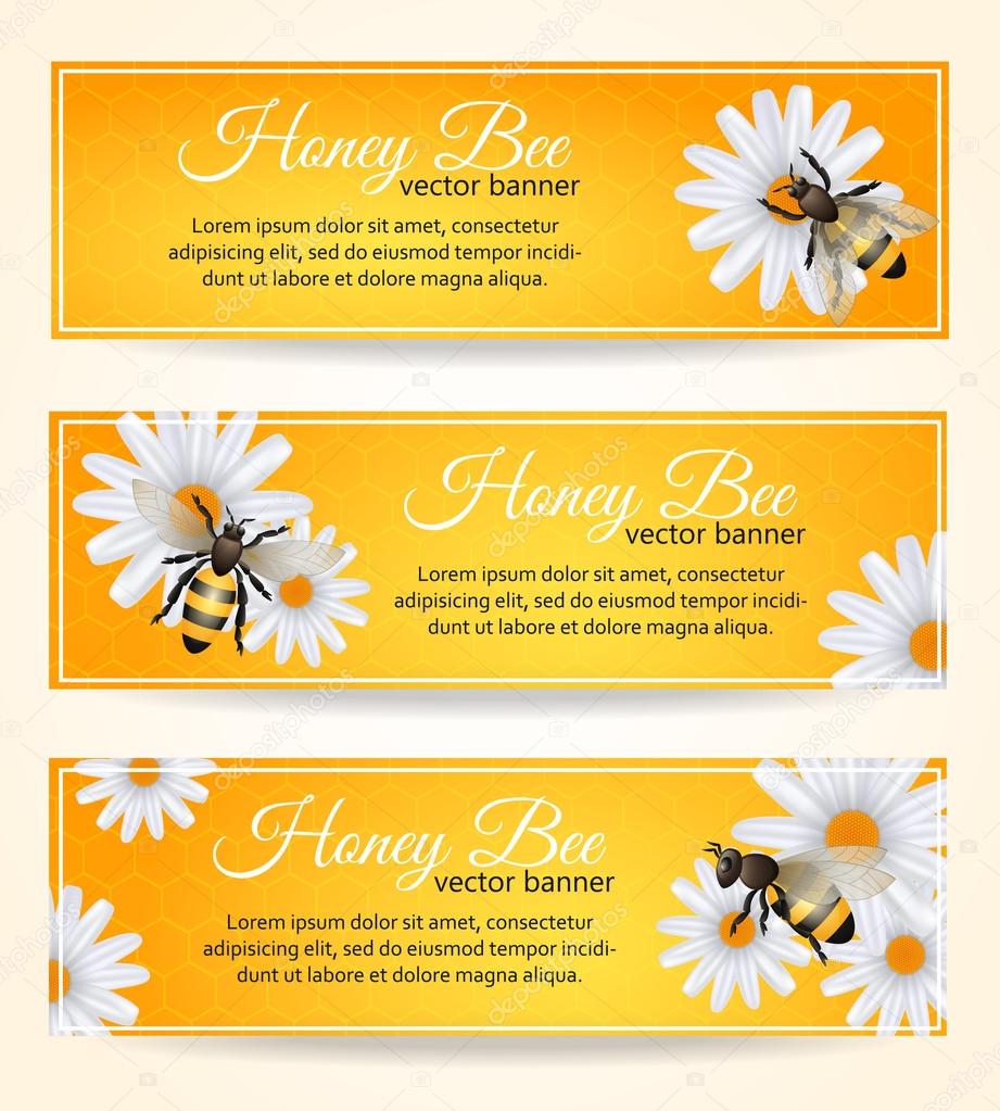 Bee banners set