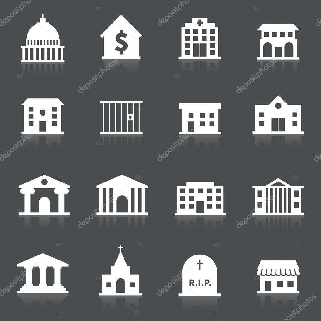 Government buildings icons