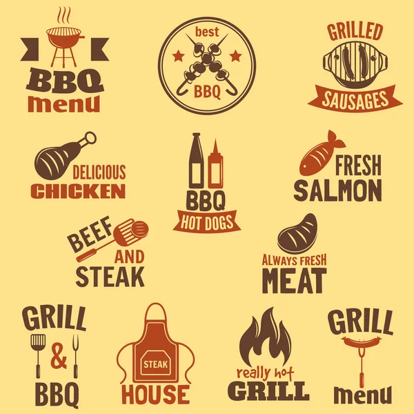 Bbq grill label — Stock Vector