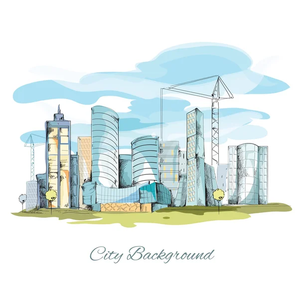 Sketch city background — Stock Vector