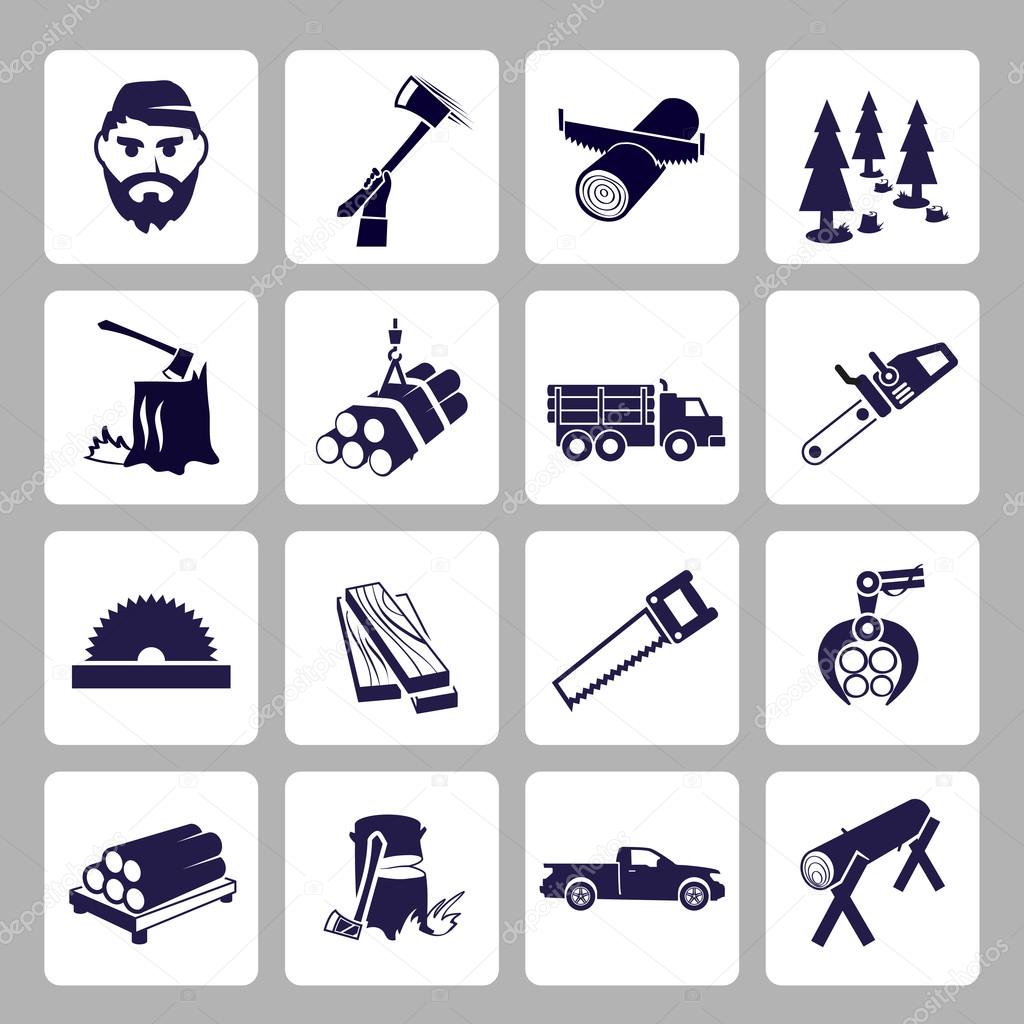 Lumberjack icon set