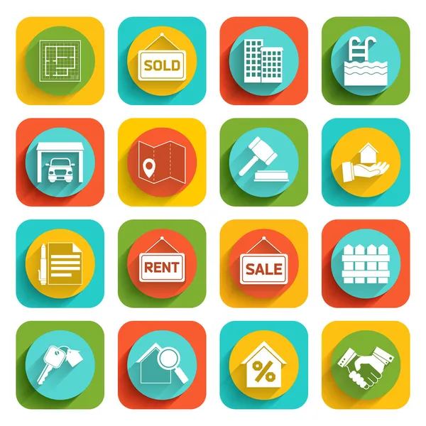 Real Estate Icons — Stock Vector