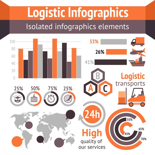 Infografías logísticas de entrega — Archivo Imágenes Vectoriales