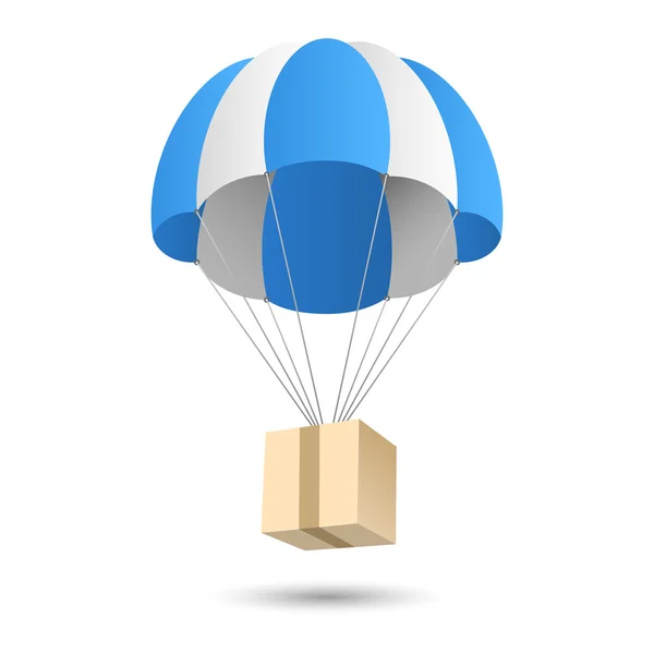 Emblème du concept de livraison de cadeaux Parachute — Image vectorielle