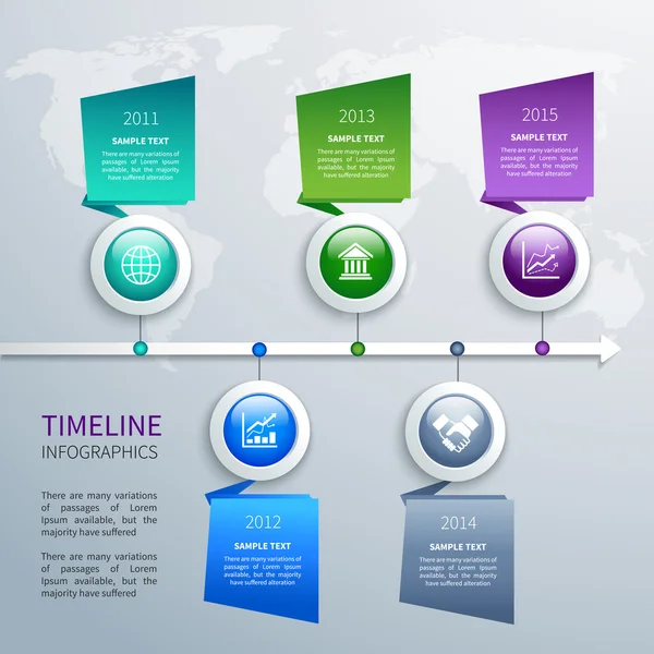 Modèle d'infographie chronologique — Image vectorielle