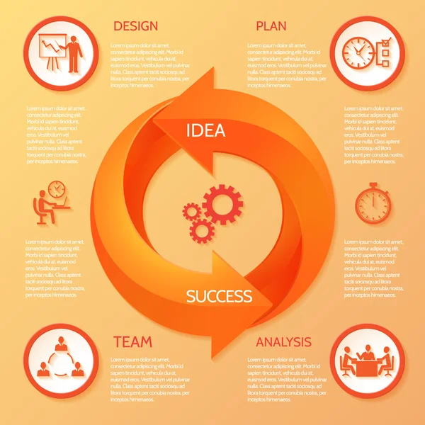 Infografica freccia cerchio — Vettoriale Stock