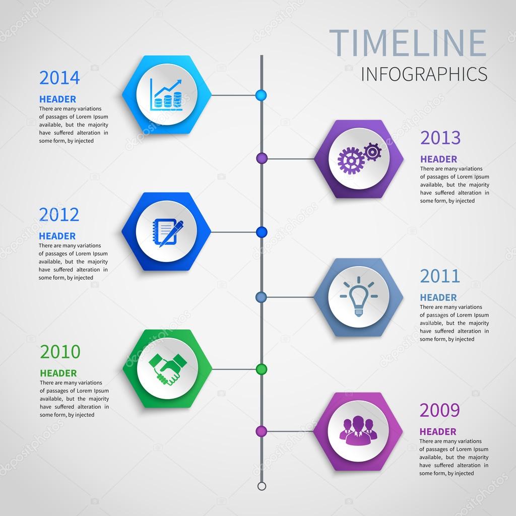 Paper timeline infographics