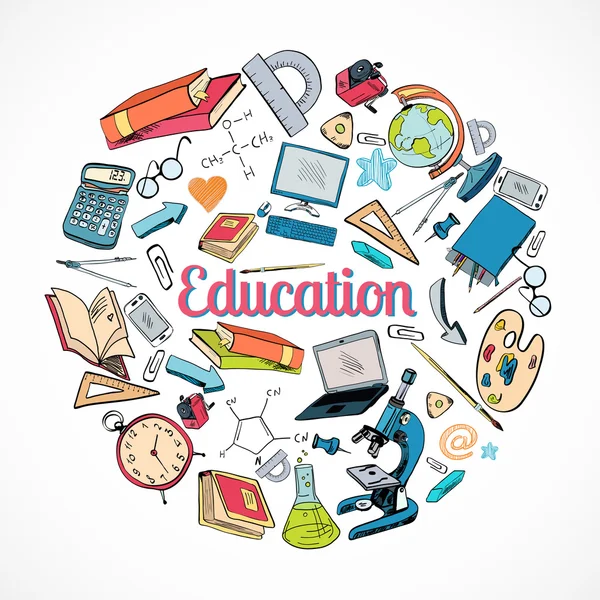 Icono de educación doodle — Vector de stock