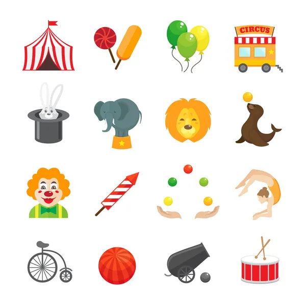Ensemble d'icônes de cirque — Image vectorielle