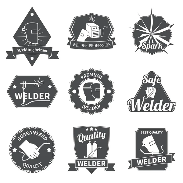 Welder labels set — Stock Vector