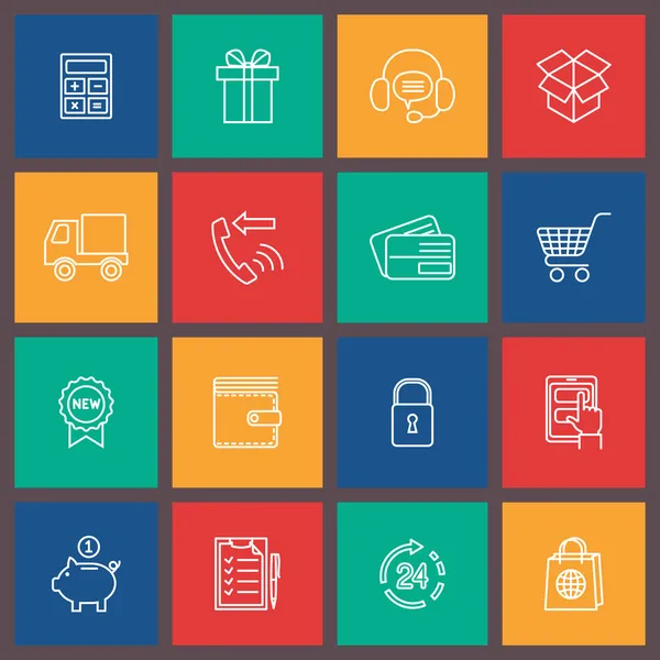 Icono de comercio electrónico de compras — Vector de stock