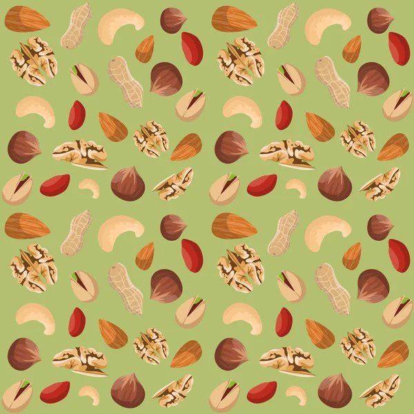 Nut mix seamless pattern — Stock Vector