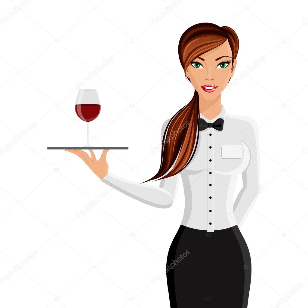 Woman waiter portrait