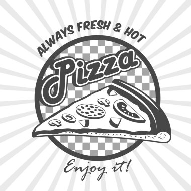 Pizza dilimi reklam afişi