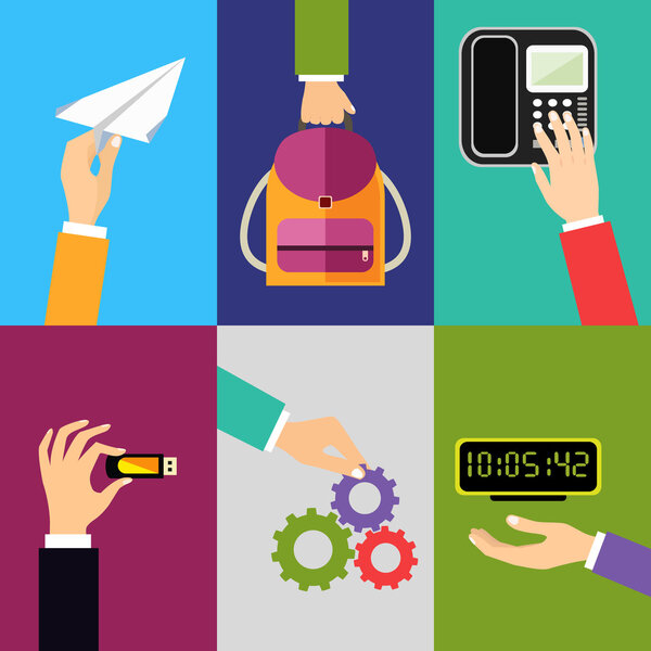 Business hands icons