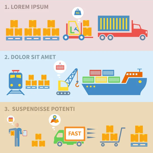 Etiquetas de iconos logísticos — Archivo Imágenes Vectoriales