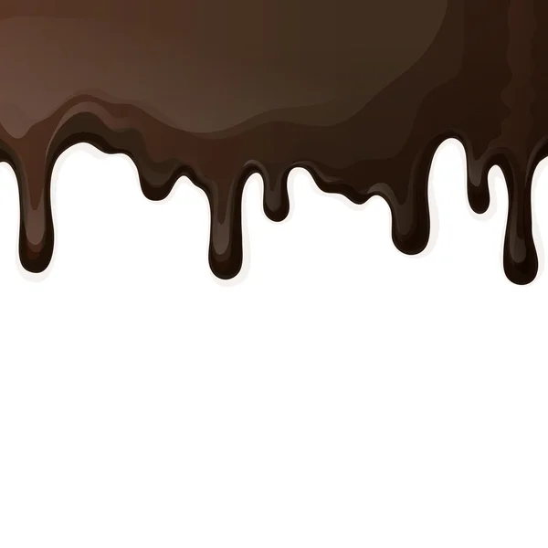 Chocolate oscuro gotea fondo — Vector de stock