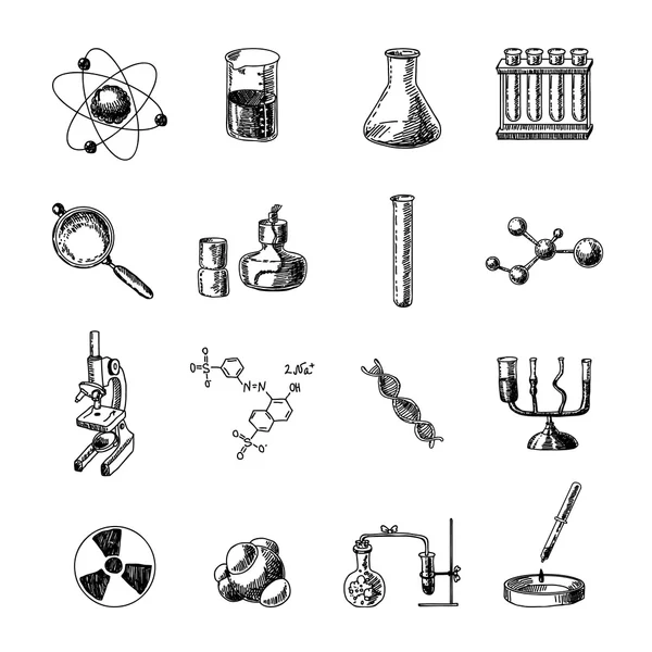 Ensemble d'icônes chimie — Image vectorielle