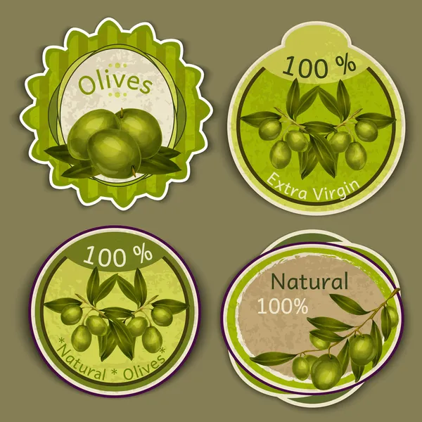 Étiquettes d'huile d'olive — Image vectorielle