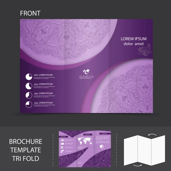 Modèle de brochure violet — Image vectorielle