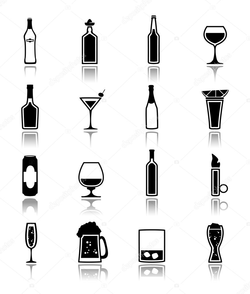 Alcohol icons black