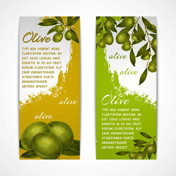 Banderas verticales de olivo — Archivo Imágenes Vectoriales
