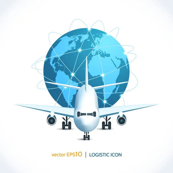 Icône logistique avion — Image vectorielle