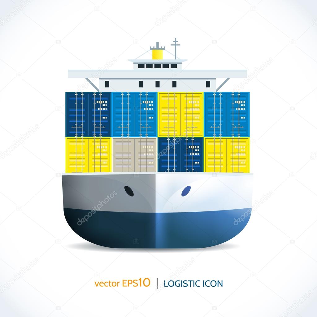 Logistic icon container ship