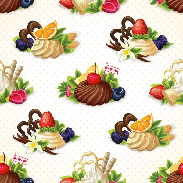 Sweets seamless background — Stock Vector